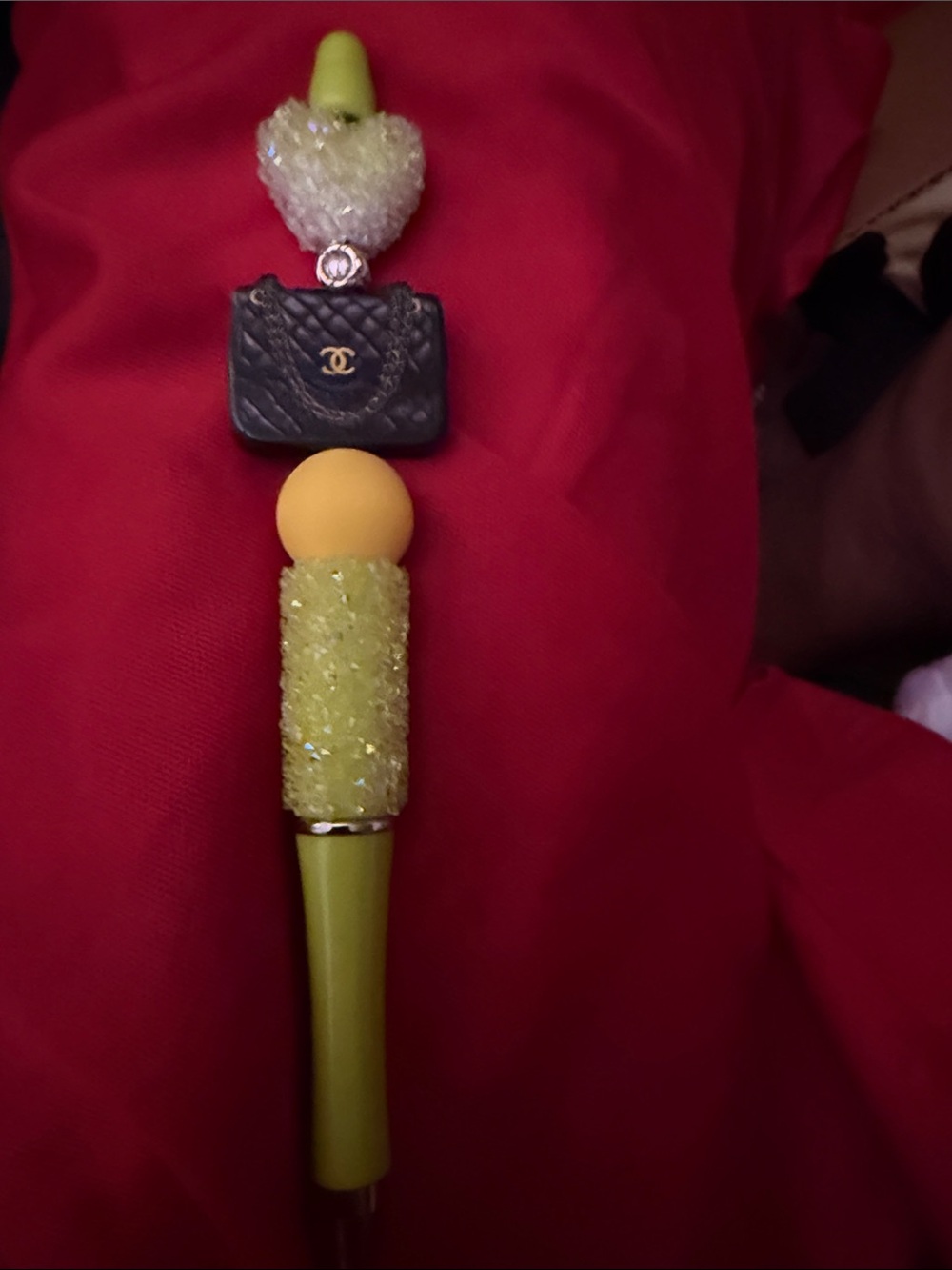 Purse with logo homemade pen